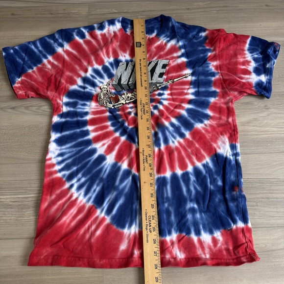 The Nike Tee Tie Dye Shirt Men's Sz SM Red White & Blue 4th Of July USA Skeleton - Picture 5 of 6